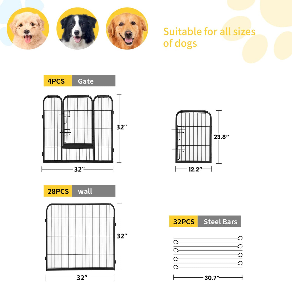FDW Pet Playpen in Black