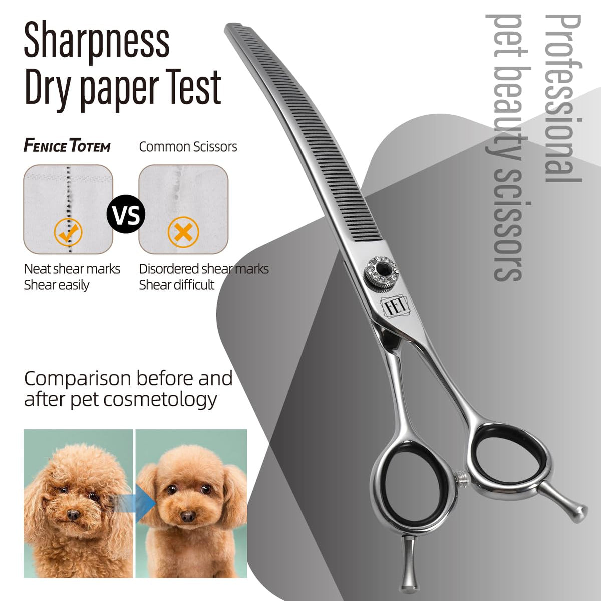 FENICE TOTEM Scissors in 7.0 inch, Curved Thinning