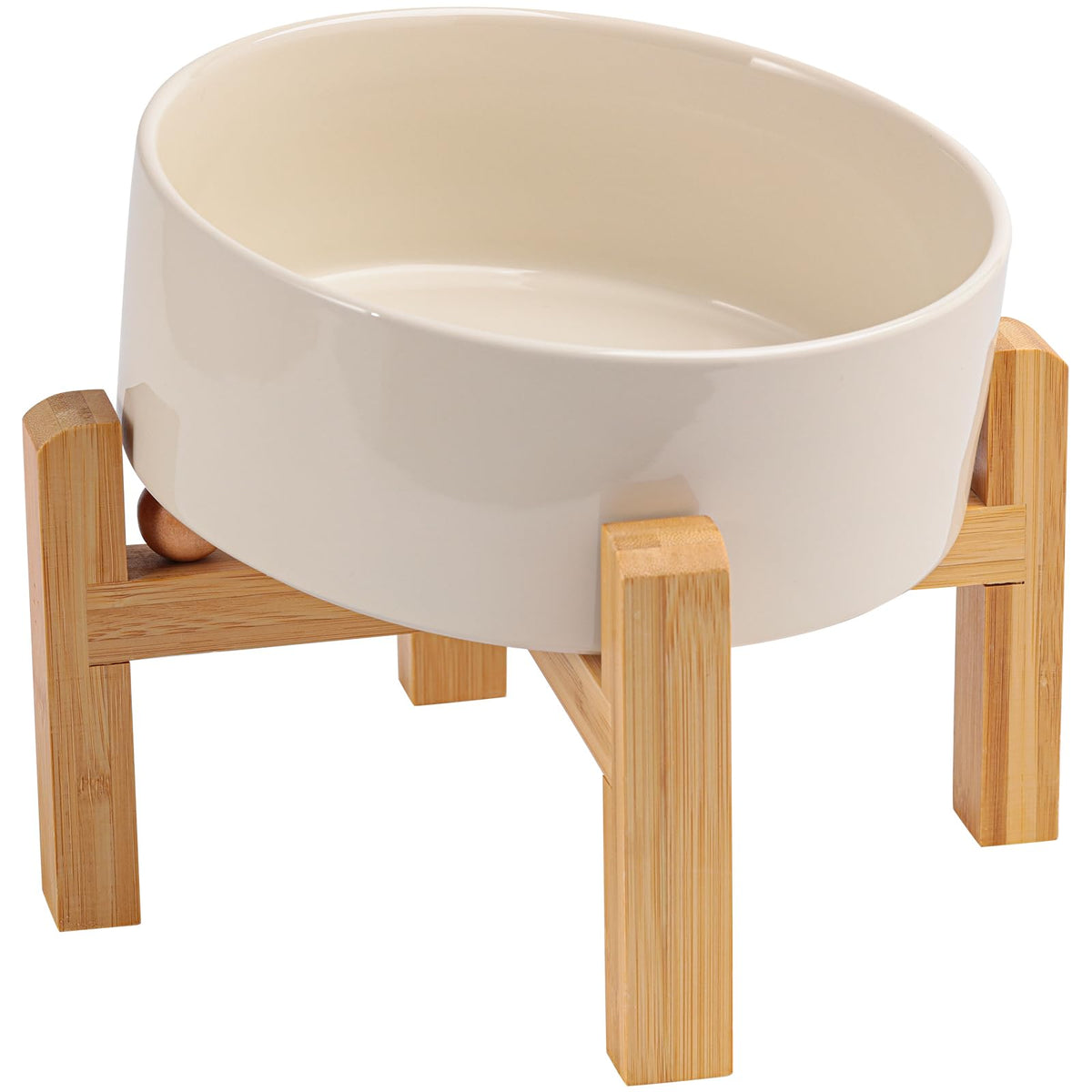 DJJJOOYS Pet Feeder in Slanted Small Dog Bowl, Beige