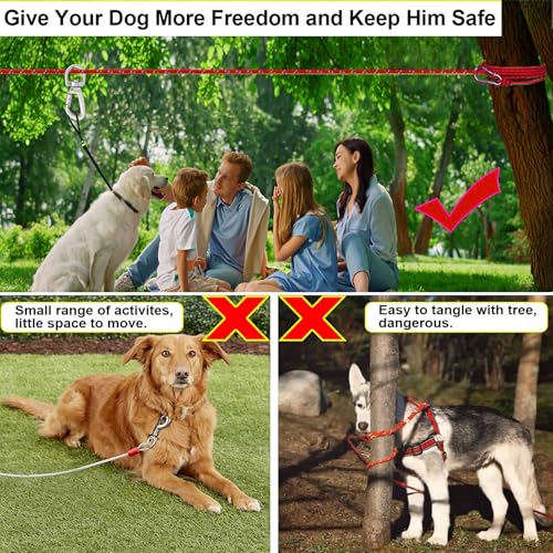 SIAELT Leash in 50Ft, Red for2