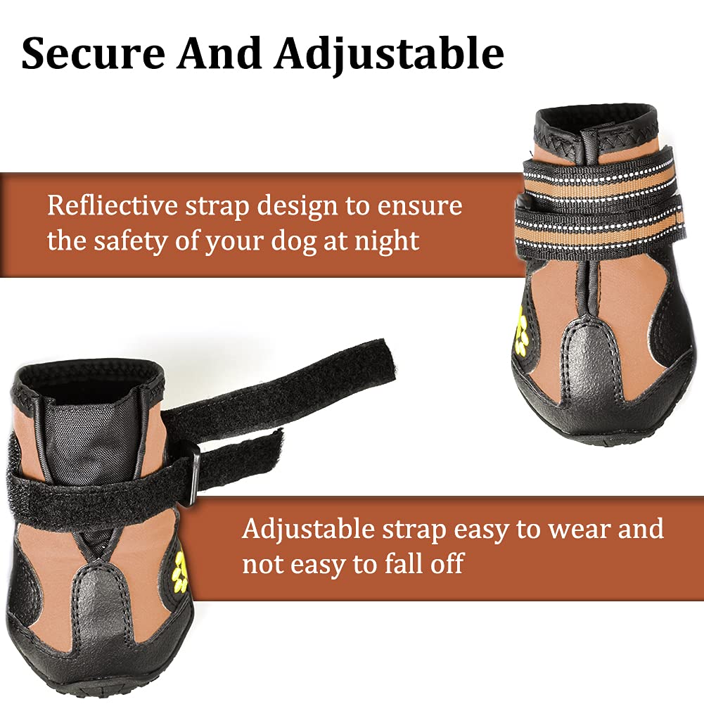 CovertSafe& Paw Hoof Protector in Size 1: （2.3''x1.6'')(L*W) for 10-23 lbs, Brown