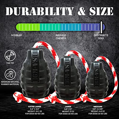 SodaPup Pet Toy in Medium, Grenade Black