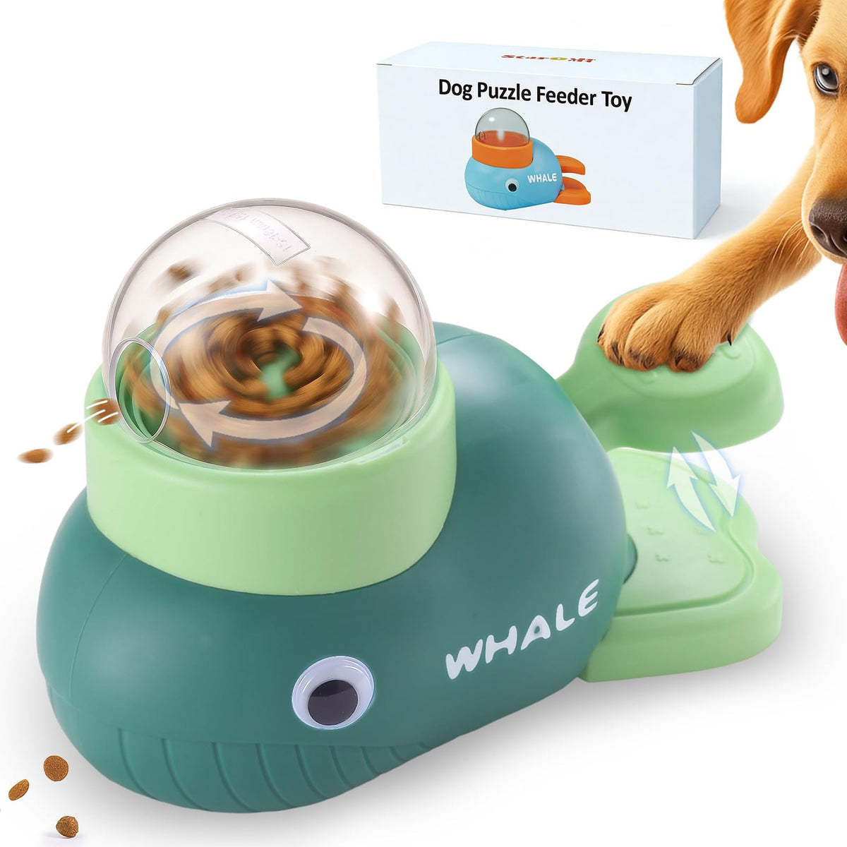 Star&Mi Pet Feeder in Whale-Green