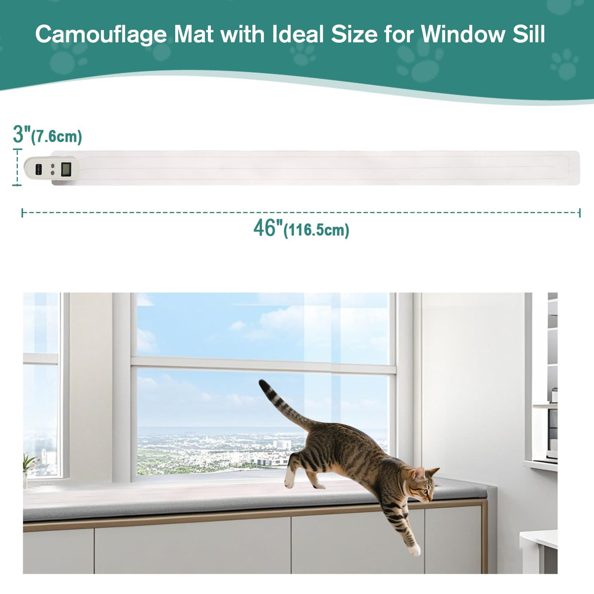 SEERWAY Pet Supplies in 46"x 3" Strip, Transparent