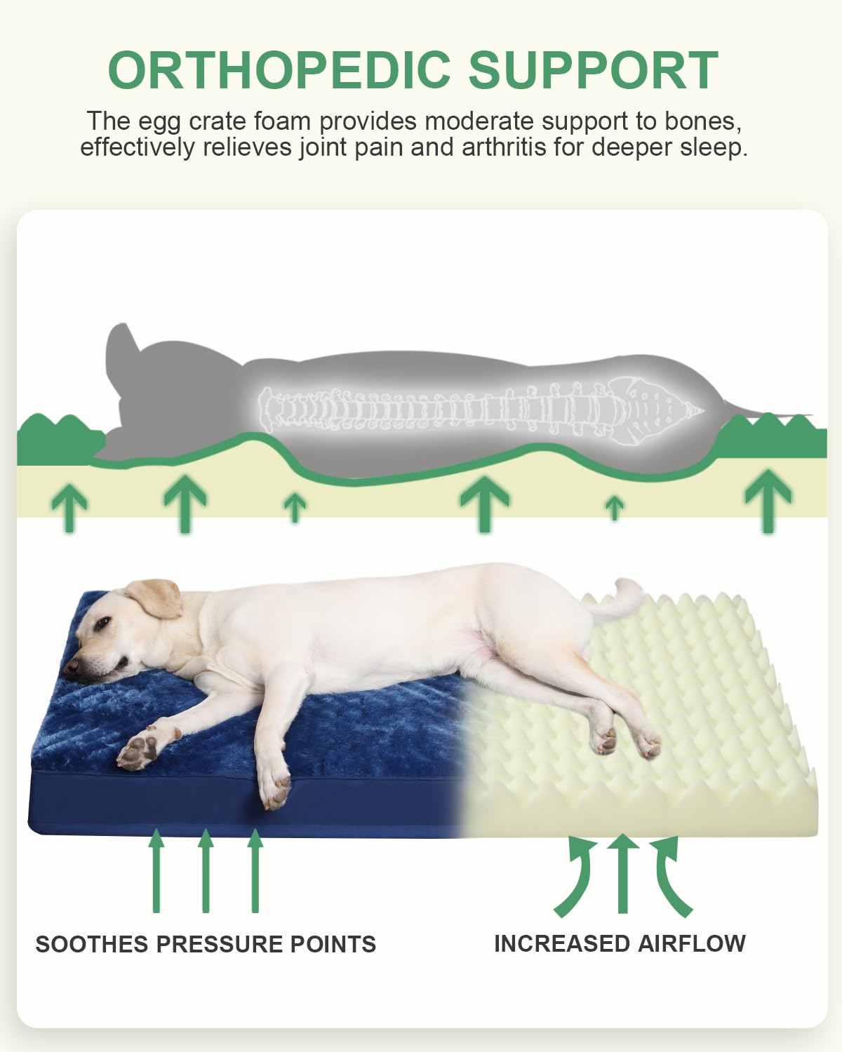 KSIIA Pet Bed Mat in 35.0"L x 22.0"W x 3.0"Th, Blue