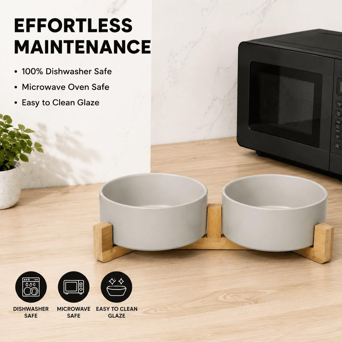 SPUNKYJUNKY Pet Feeder in 5 cups, Grey × 2