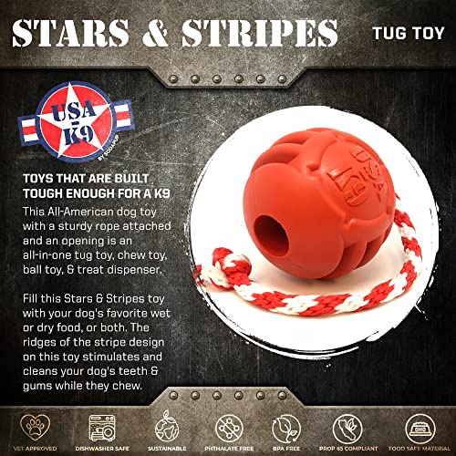 SodaPup Pet Toy in Large, Stars & Stripes Red