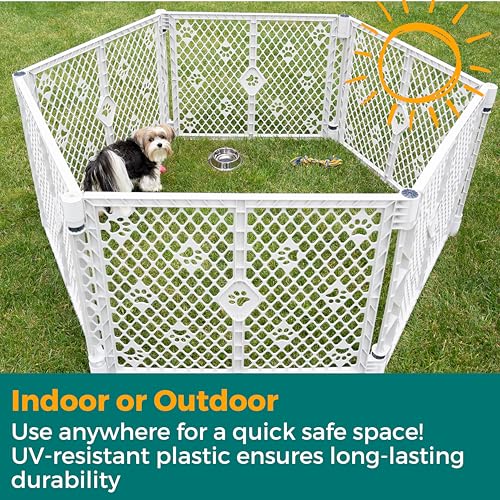 MYPET Pet Playpen in 6-Panel, Light Gray