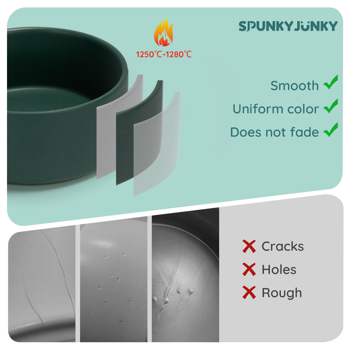 SPUNKYJUNKY Pet Feeder in 7.6 cups, Green × 2