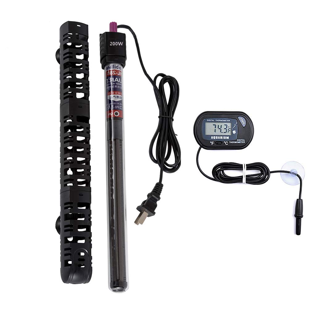 MQ Thermometer in 200W for 15-40 Gallon, Black