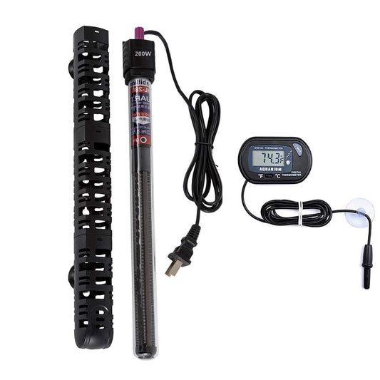 MQ Thermometer in 200W for 15-40 Gallon, Black