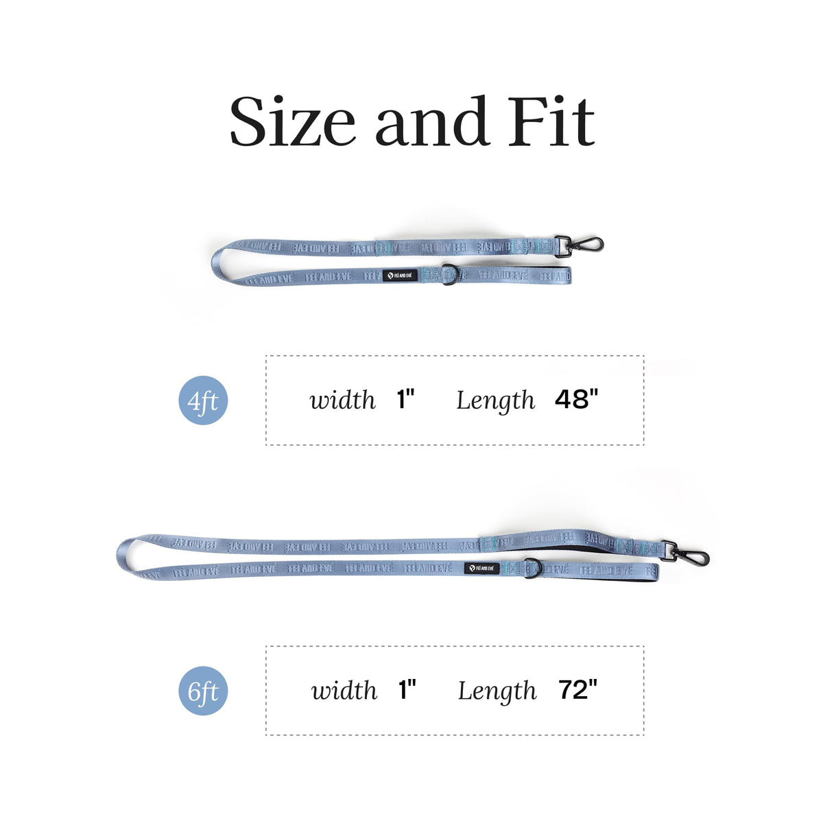 Fei and Eve Leash in 4FT, Dusk Blue