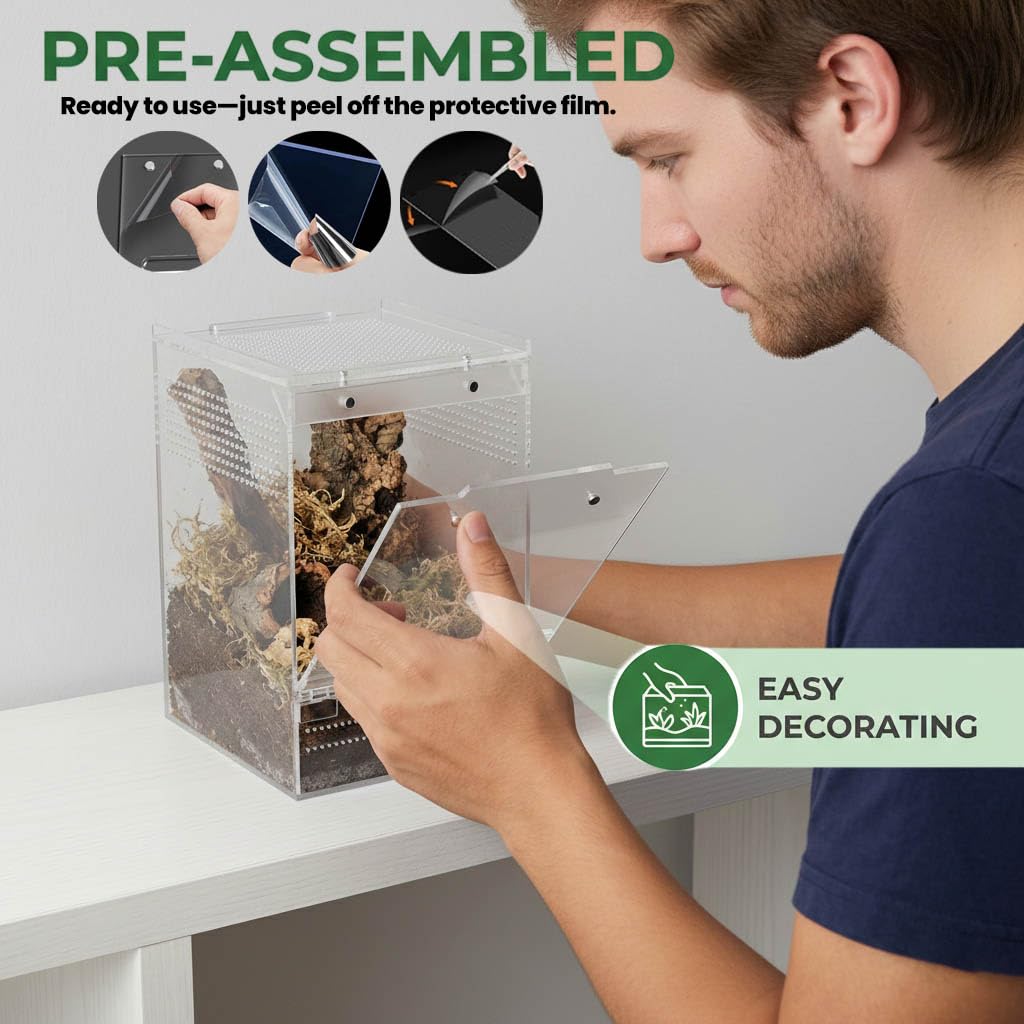 GlideMax Vivarium in 6x6x9inch, Clear