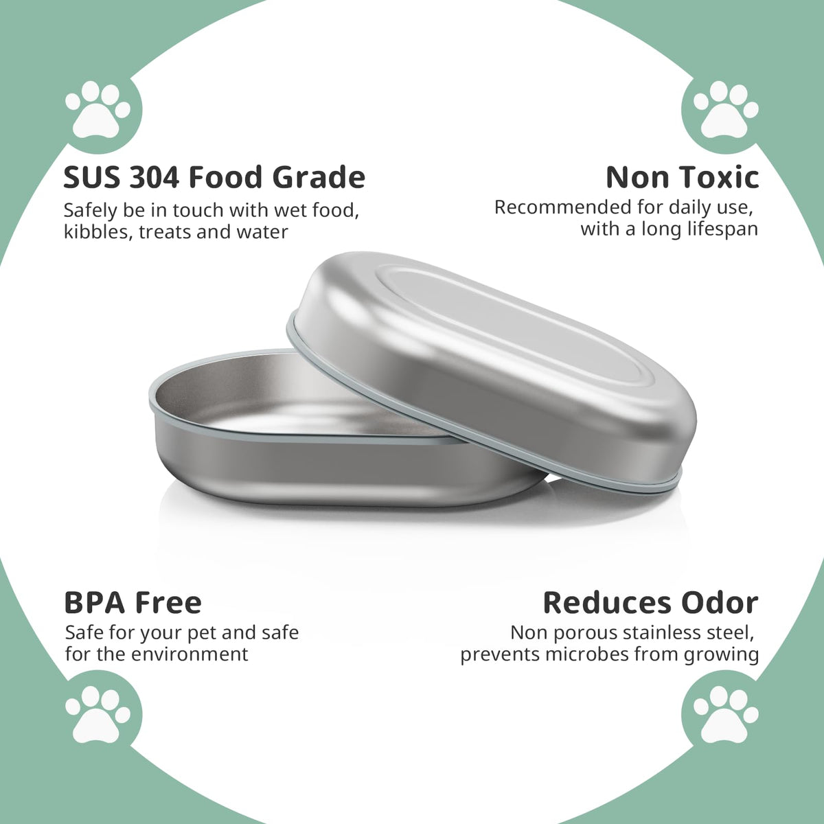 Baofum Pet Feeder in Silver Bowls