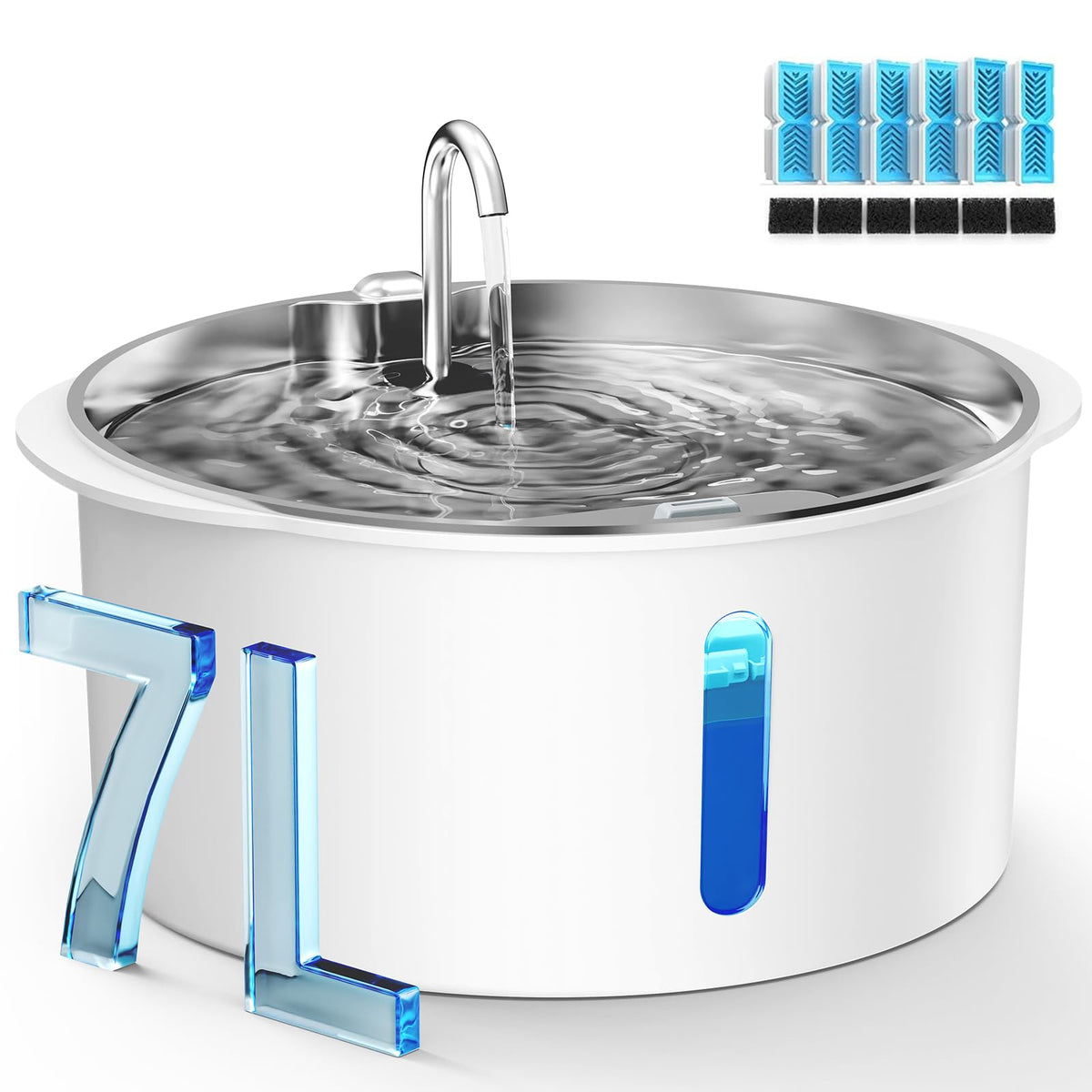 PEKTACO Animal Water Dispenser in silvery