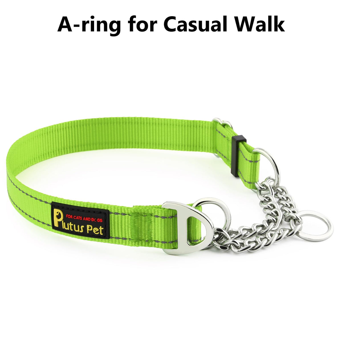 PLUTUS PET Animal Collar in Small, Lime Green