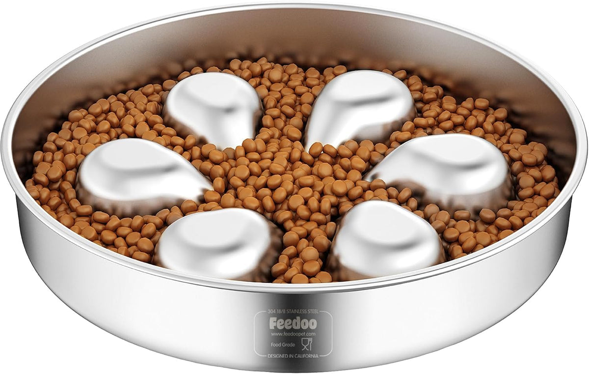 Feedoo Pet Feeder in L 3.5-Cup, Flower-1Pack