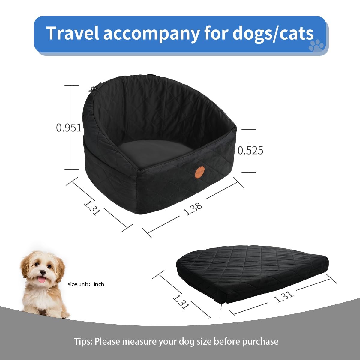 Amztrip Pet Seat in Standard Version, Charcoal