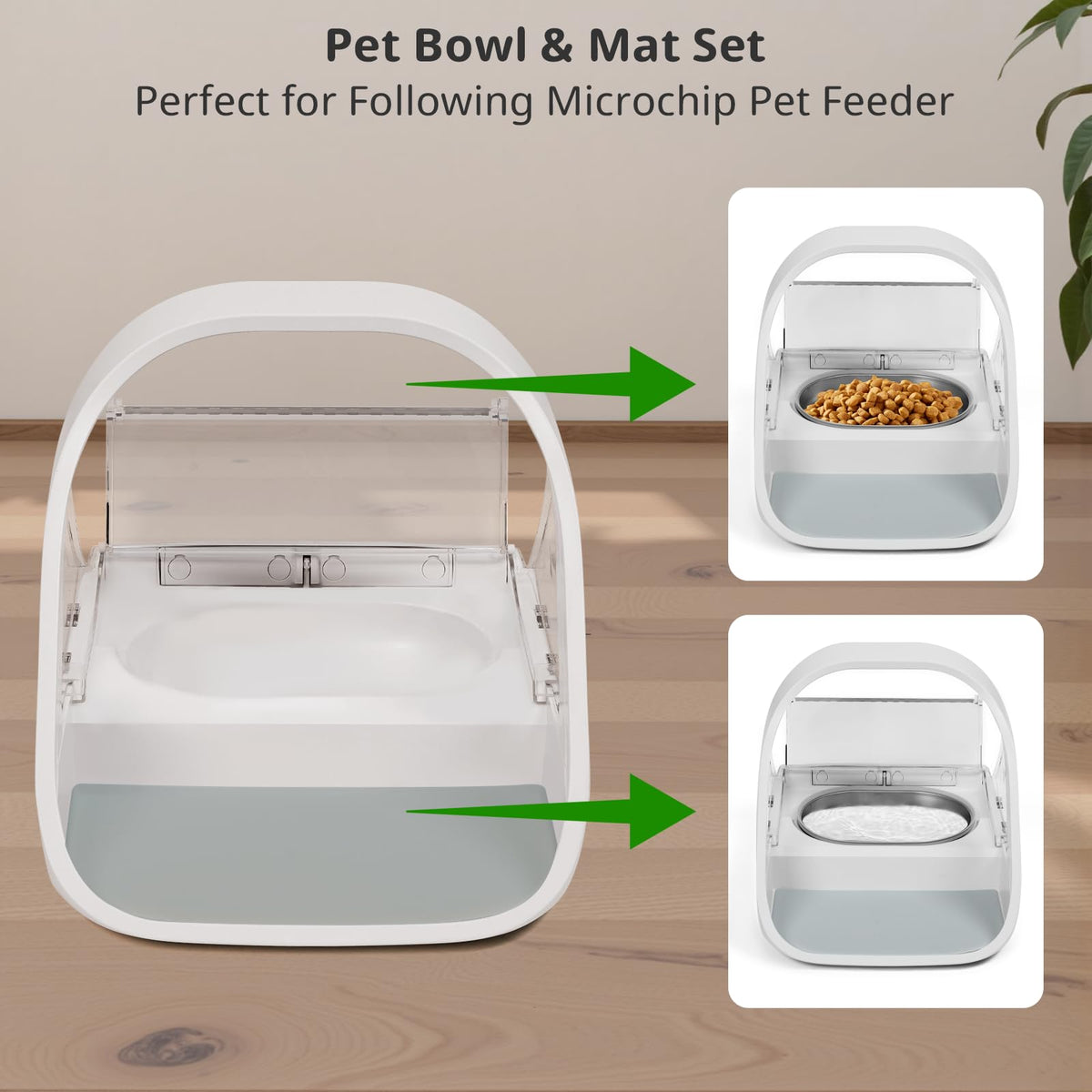 Baofum Pet Feeder in Silver Bowls