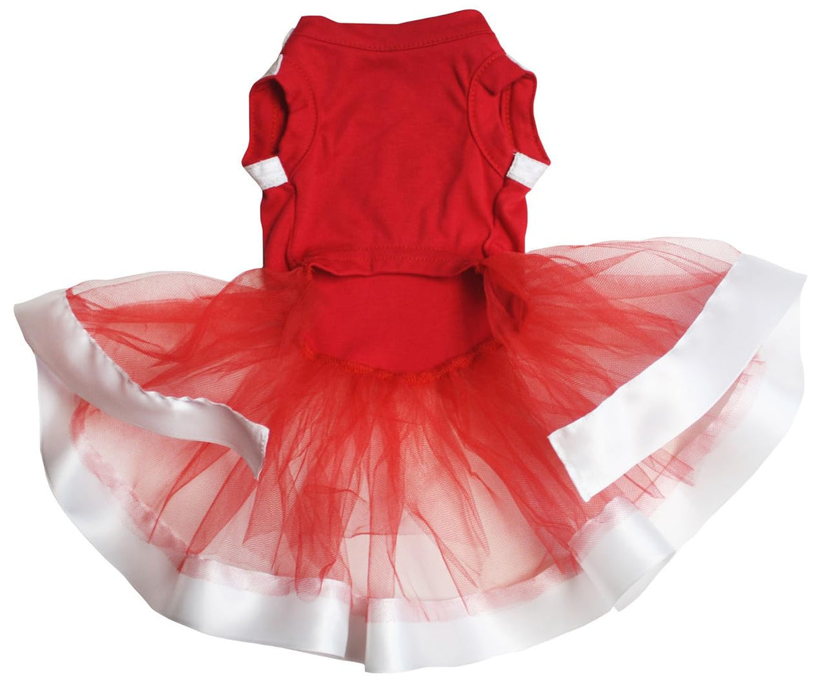 Petitebella Pet Apparel in X-Small, Red/Red White Ribbon