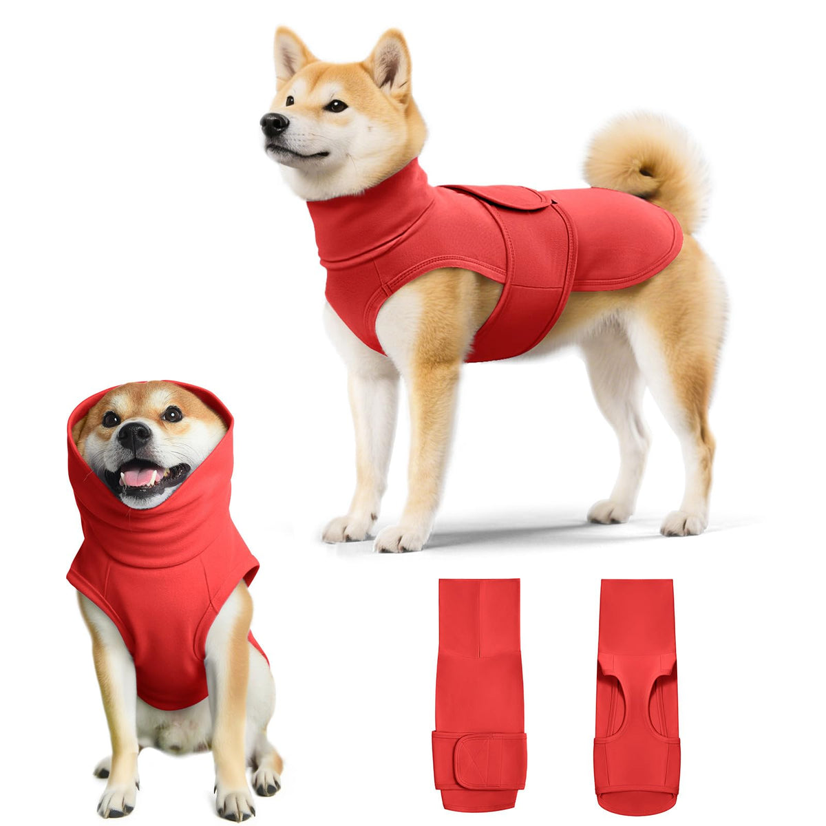 Haloumoning Pet Apparel in X-Small, Red