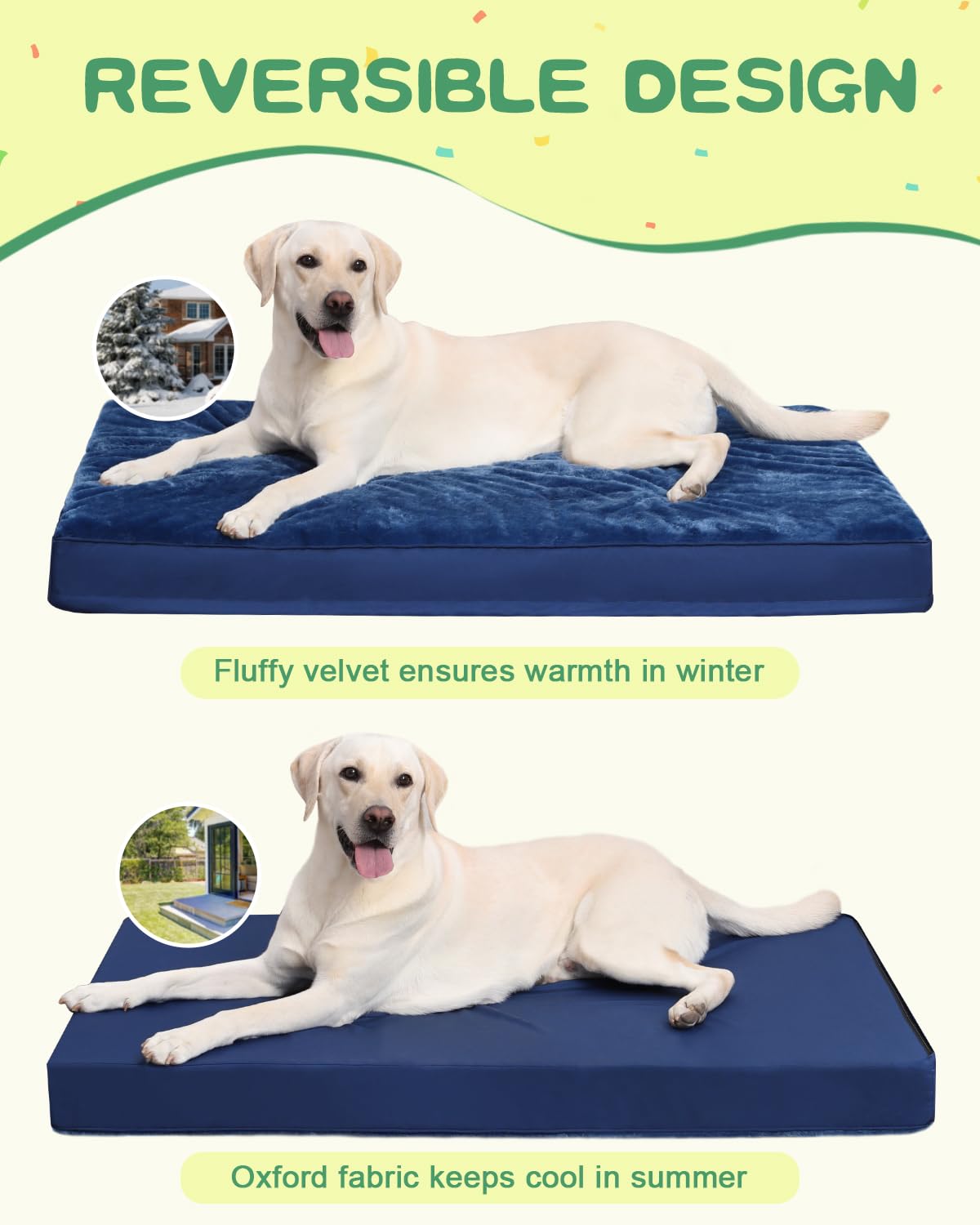 KSIIA Pet Bed Mat in 35.0"L x 22.0"W x 3.0"Th, Blue