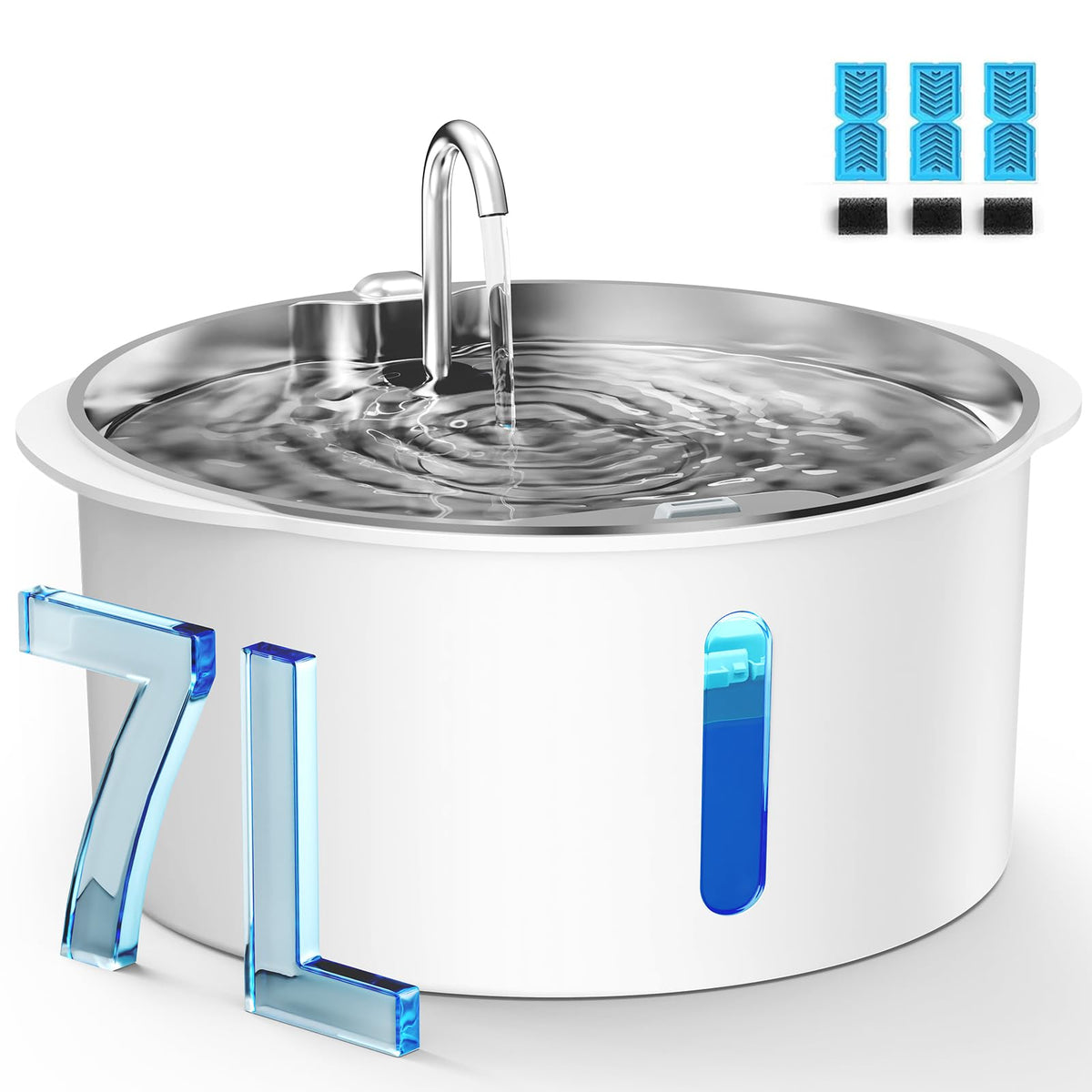 PEKTACO Animal Water Dispenser in silvery