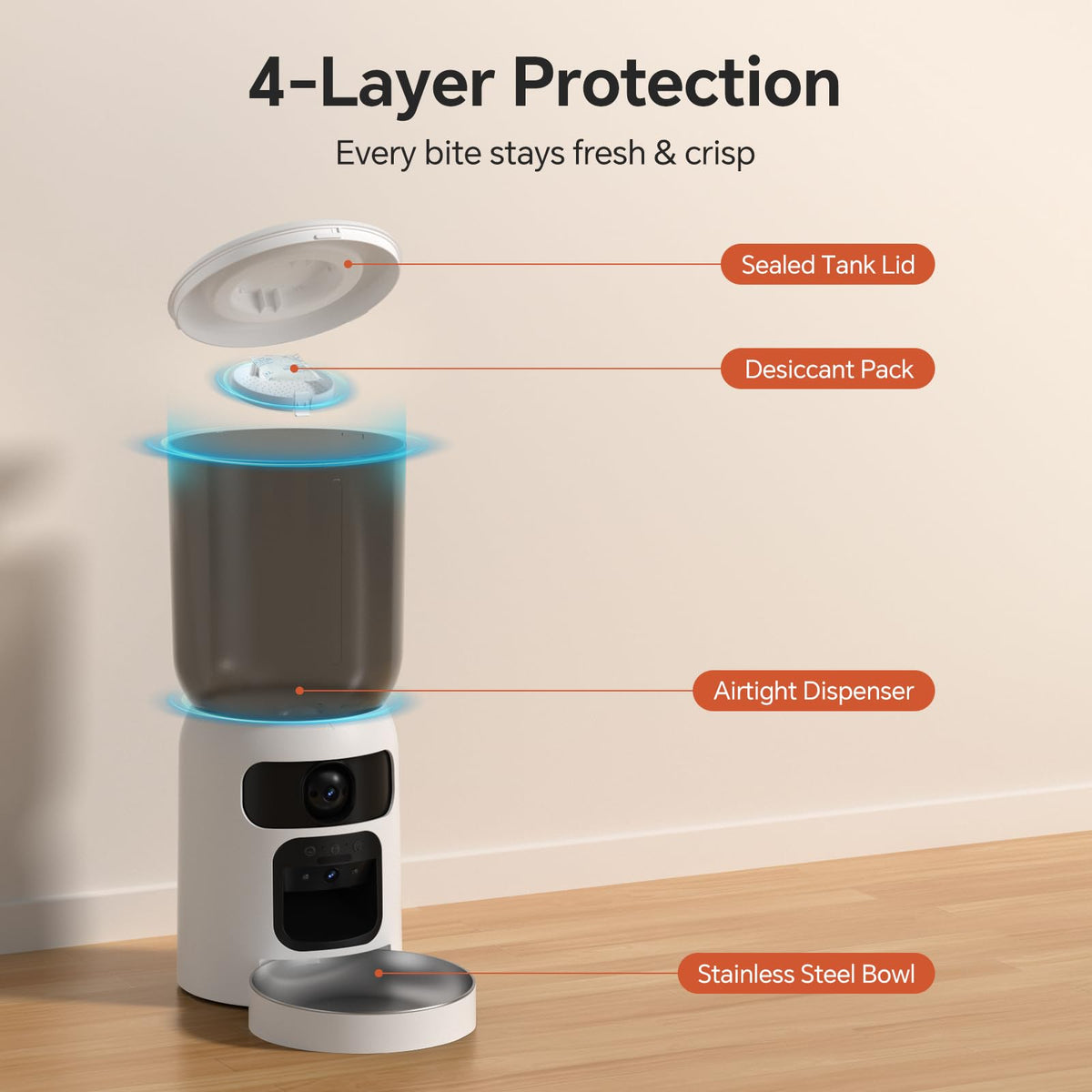 Centvicam Pet Feeder in ZY-245W, White