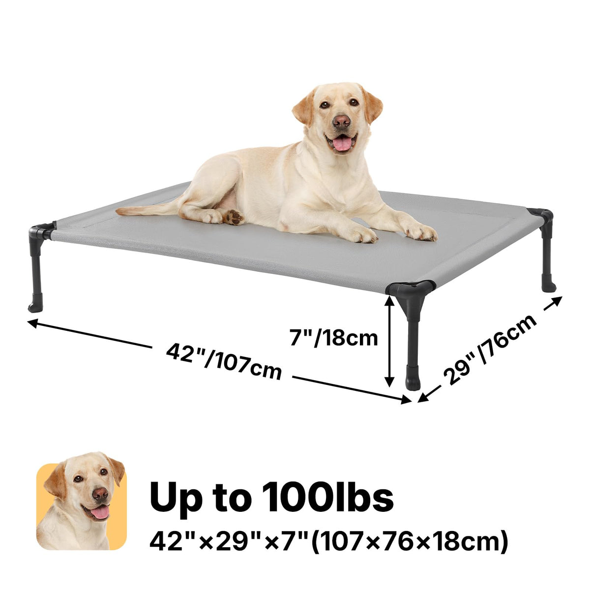 Veehoo Pet Bed Mat in 42.0"L x 30.0"W x 7.0"Th, Gray