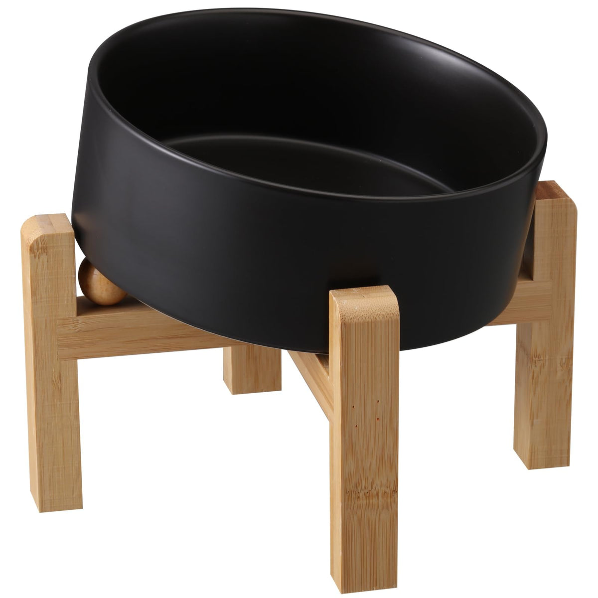 DJJJOOYS Pet Feeder in Slanted Small Dog Bowl, Black