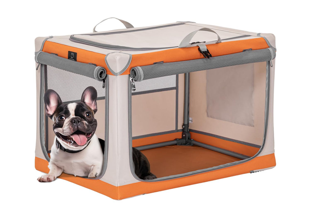 A 4 Pet Animal Cage in 26.0"L x 19.0"W x 18.0"H, Orange+Beige