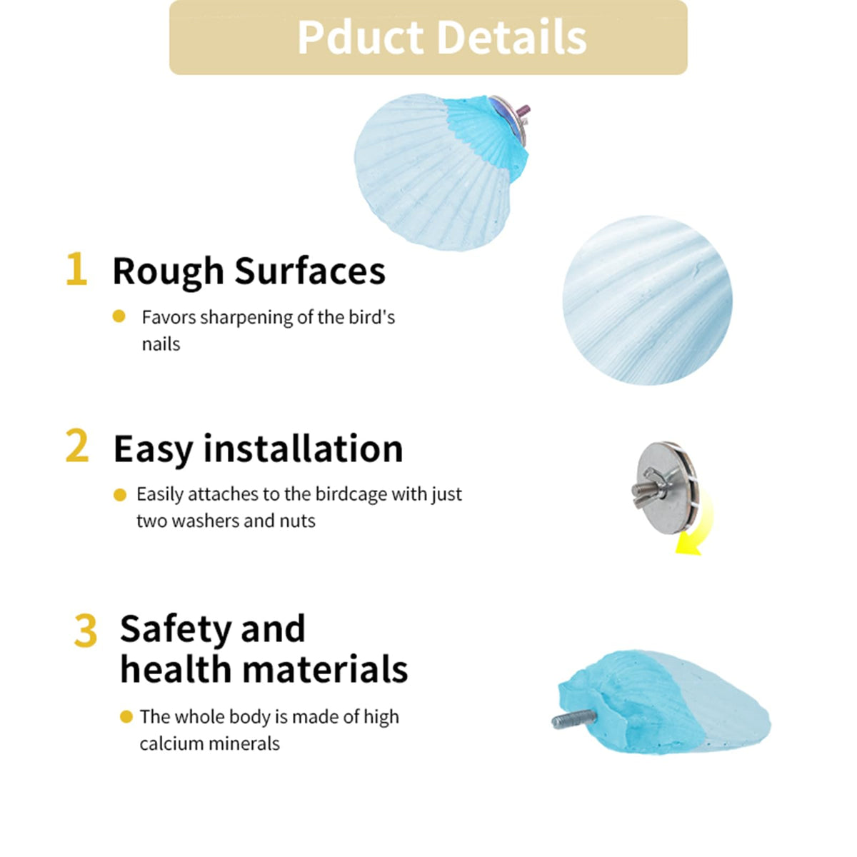 YOOSO WING Animal Perch in one size, Shell Blue