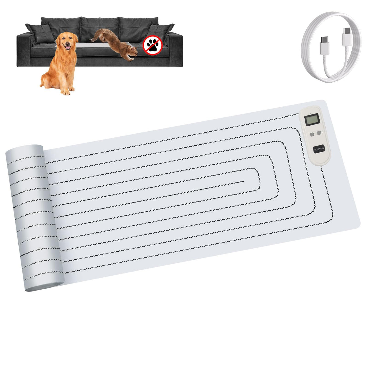 SEERWAY Pet Supplies in 60"x 12" Sofa, Transparent