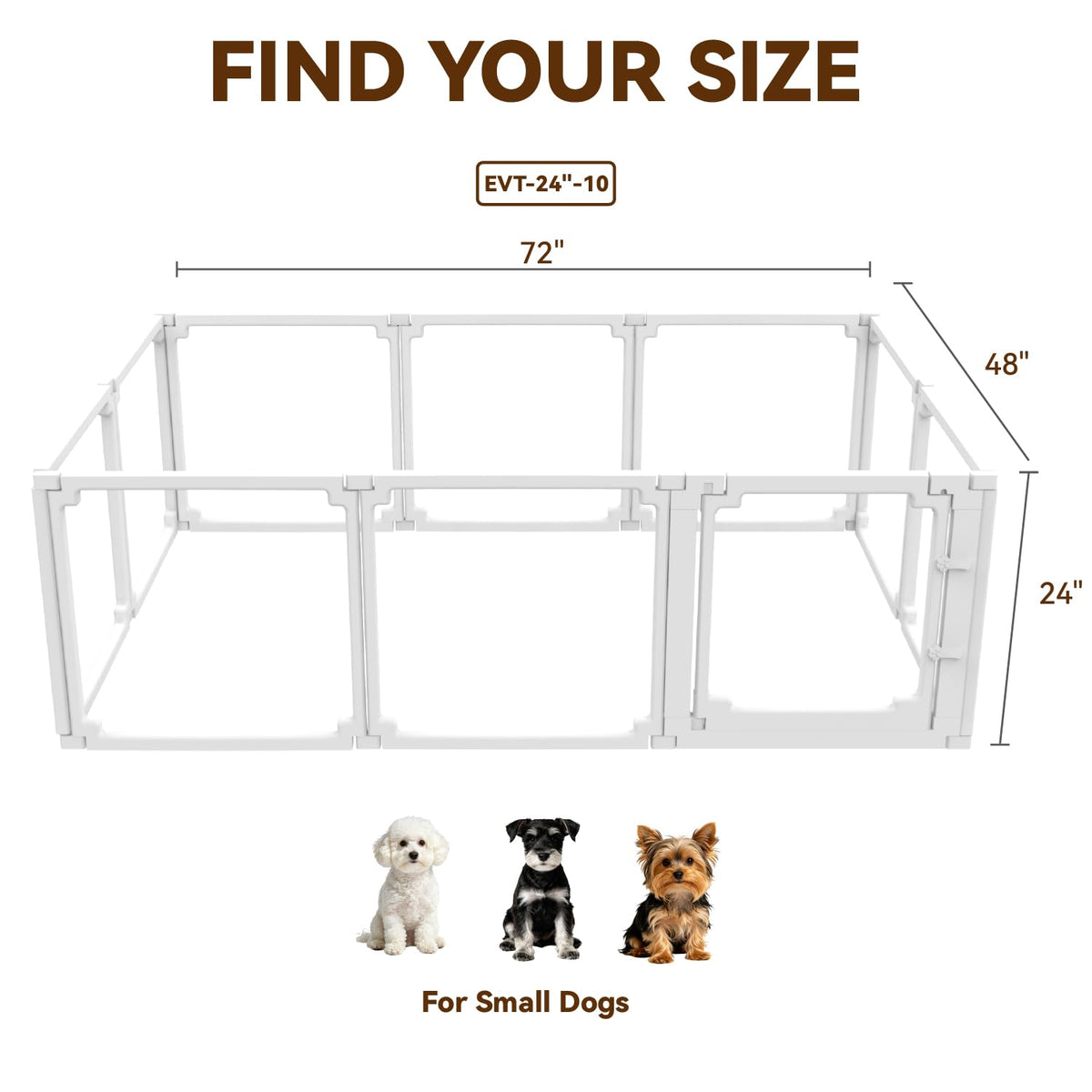 EVOTAILS Pet Playpen in 10", White