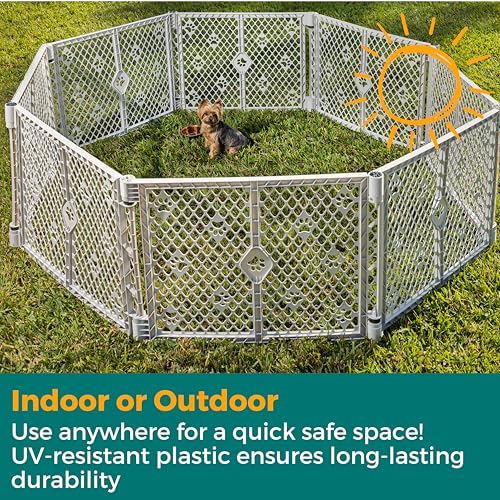 MYPET Pet Playpen in 8-Panel, Light Gray