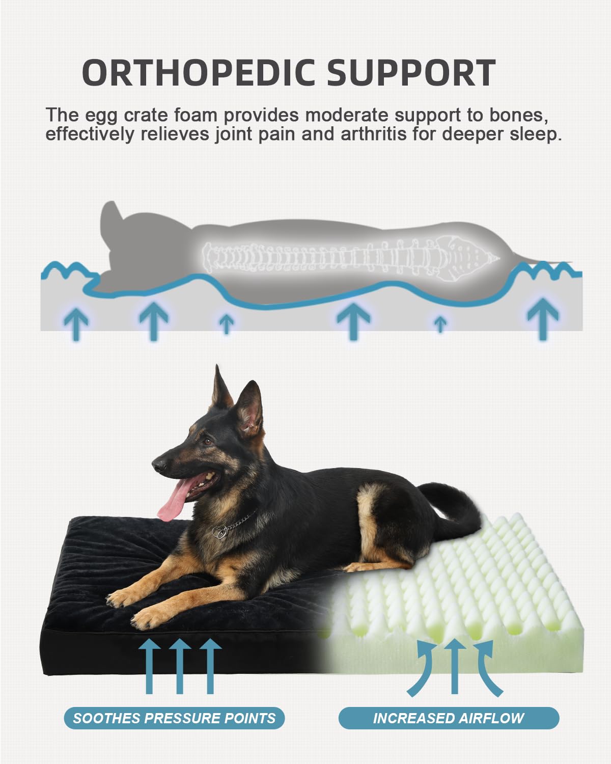 KSIIA Pet Bed Mat in 41.0"L x 27.0"W x 3.0"Th, Black