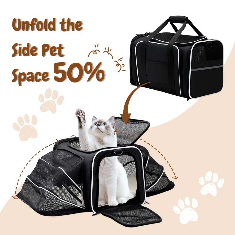 Srinlon ㅤ Animal Carrier in 18.0"L x 11.0"W x 11.0"H, Black