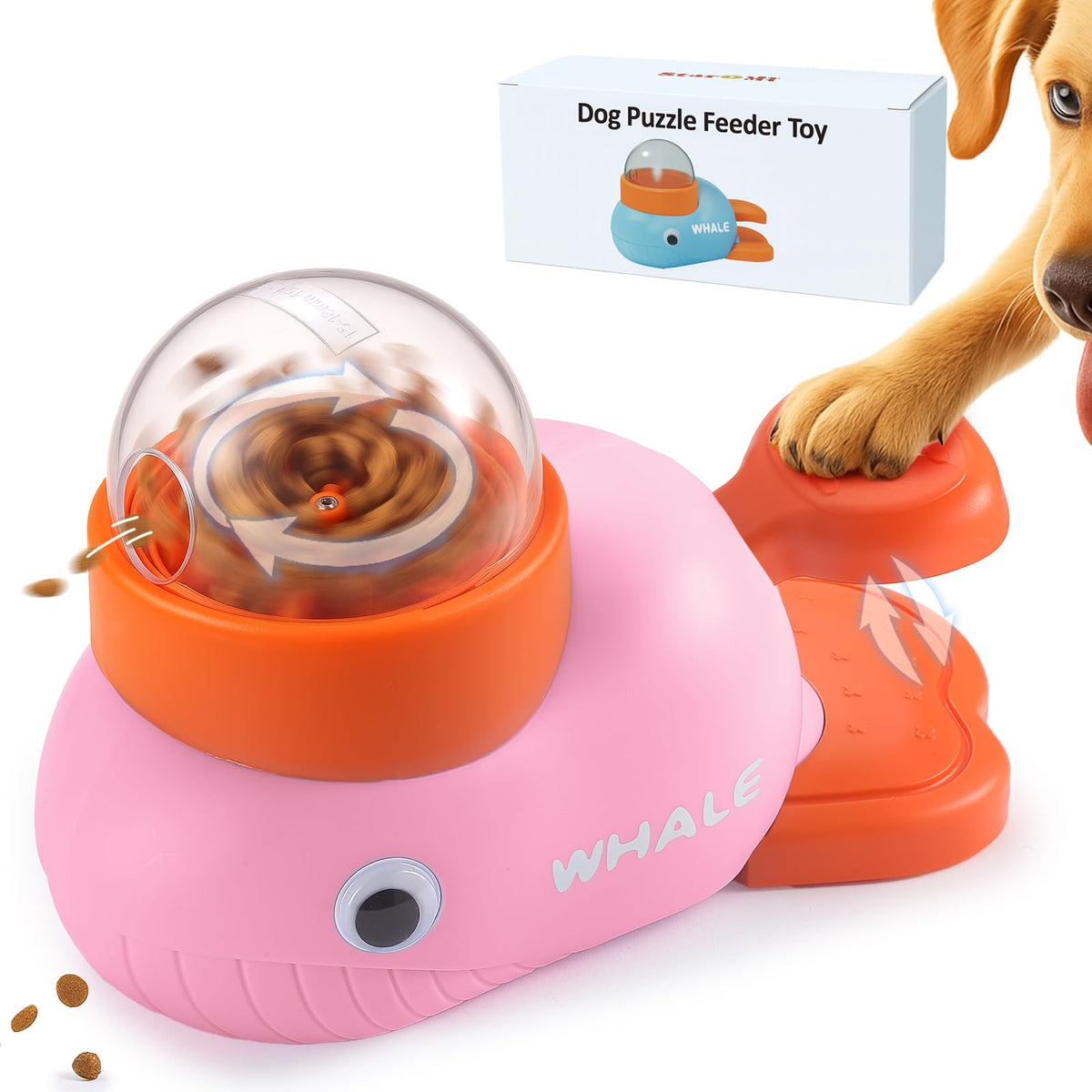 Star&Mi Pet Feeder in Whale-Pink
