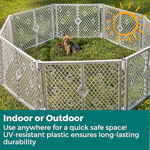MYPET Pet Playpen in 2-Panel Extension, Light Gray