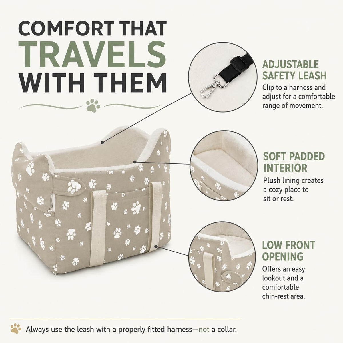 Cullaby Pet Seat in Small, Khaki