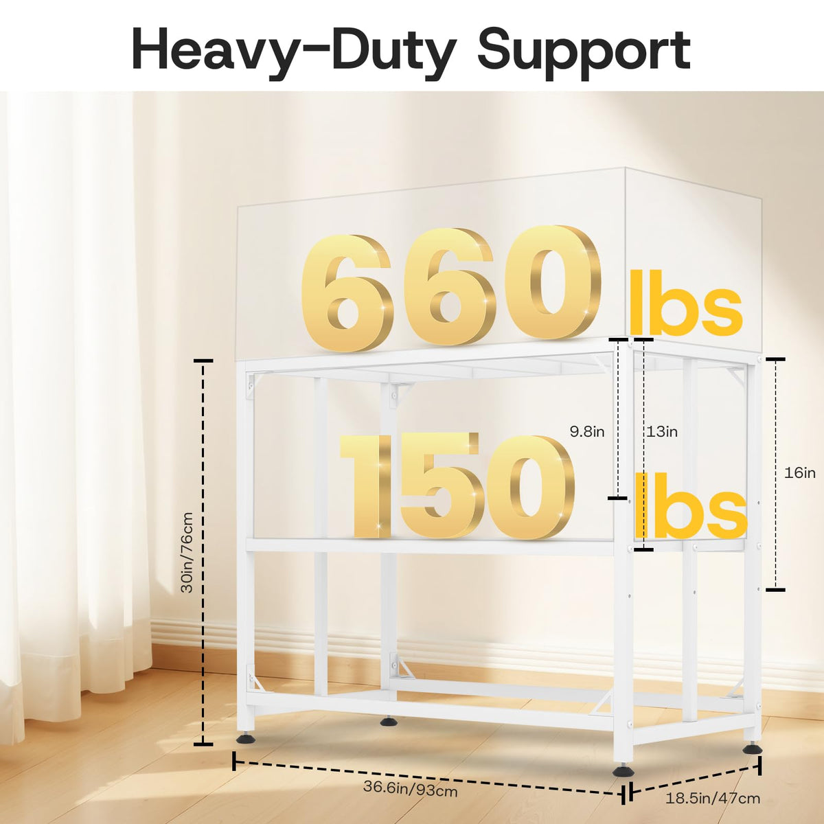 MEWSDEN Item Stand in (40 Gallon)36.5"x18.5", White