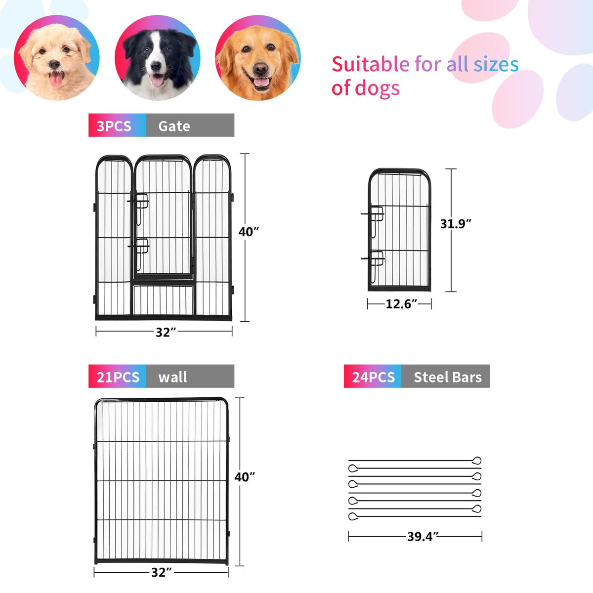 FDW Pet Playpen in Black