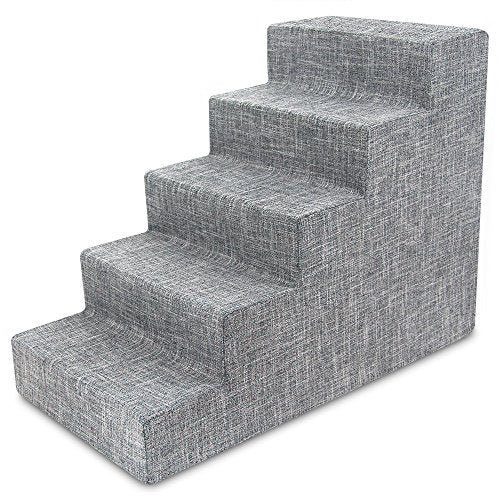 Best Pet Supplies Animal Stair in H: 22.5 Inches, Ash Gray Linen