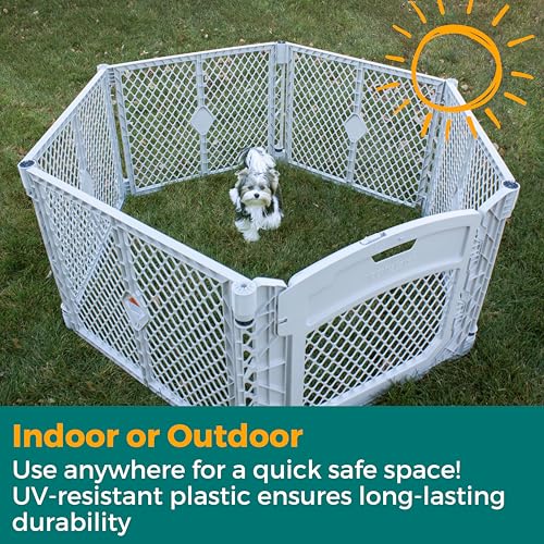 MYPET Pet Playpen in 6-Panel, Light Gray