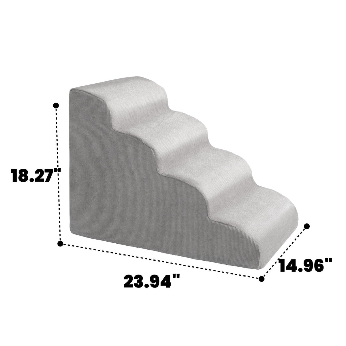 MEWANG Animal Stair in 4 steps: 23.94''L×14.96''W×18.27''H, Round Corner