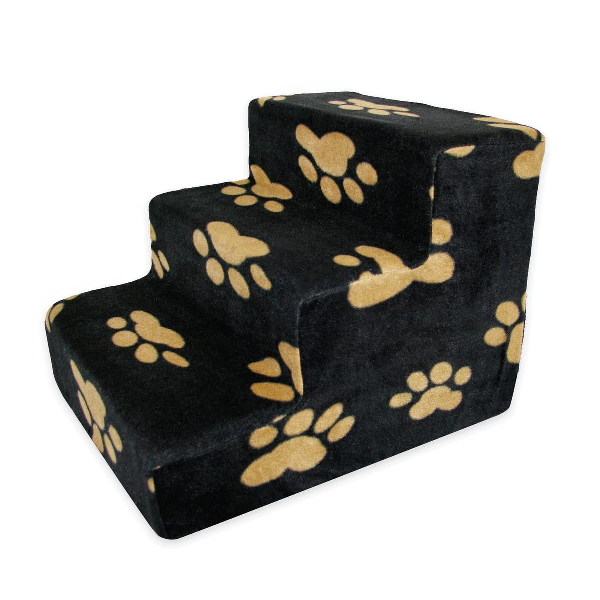 Best Pet Supplies Animal Stair in H: 13.5 Inches, Paw Print on Black