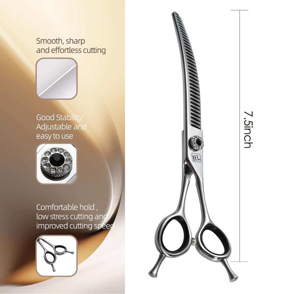 FENICE TOTEM Scissors in 7.0 inch, Curved Chunker