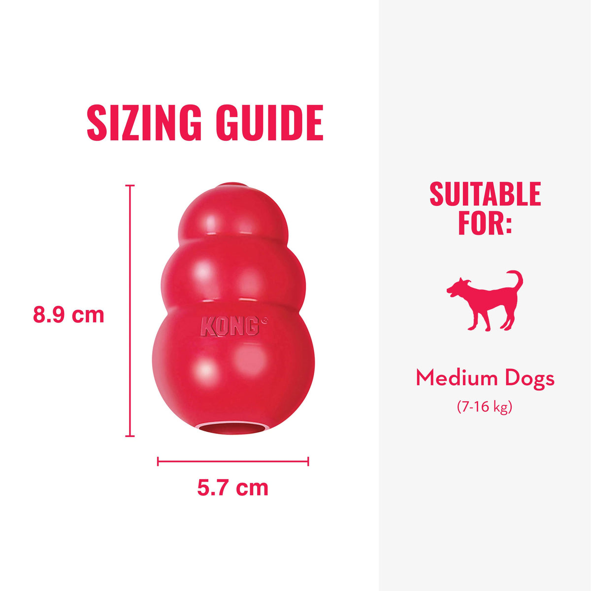 KONG Pet Toy in Medium(2-Pack), Red