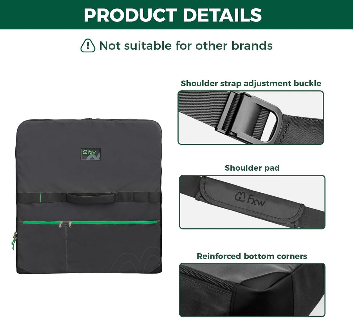 FXW Carrier Bag Case in 24 inch(2 Packs), Black