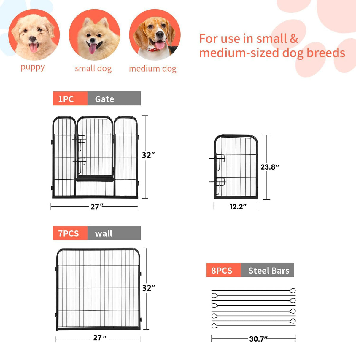FDW Pet Playpen in Black